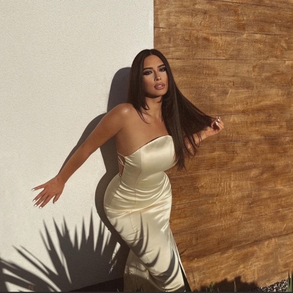 ZARA SATIN EFFECT MIDI DRESS - Picture 3 of 16